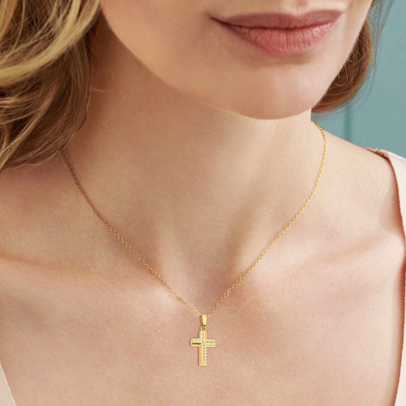 Stainless Steel Light Luxury Small Pendant Necklace With Micro-Set Zirconia Stones For Women