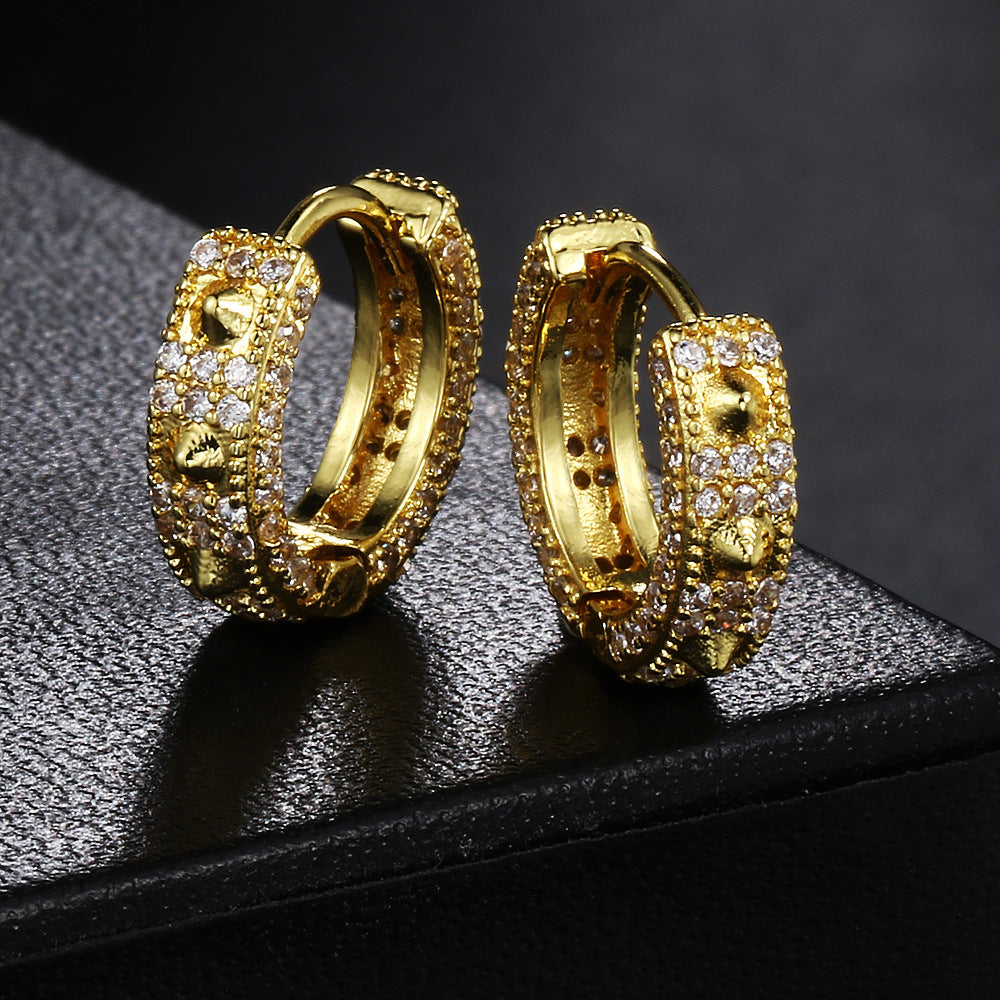 European And American Full Diamond Hip Hop Ear Clip